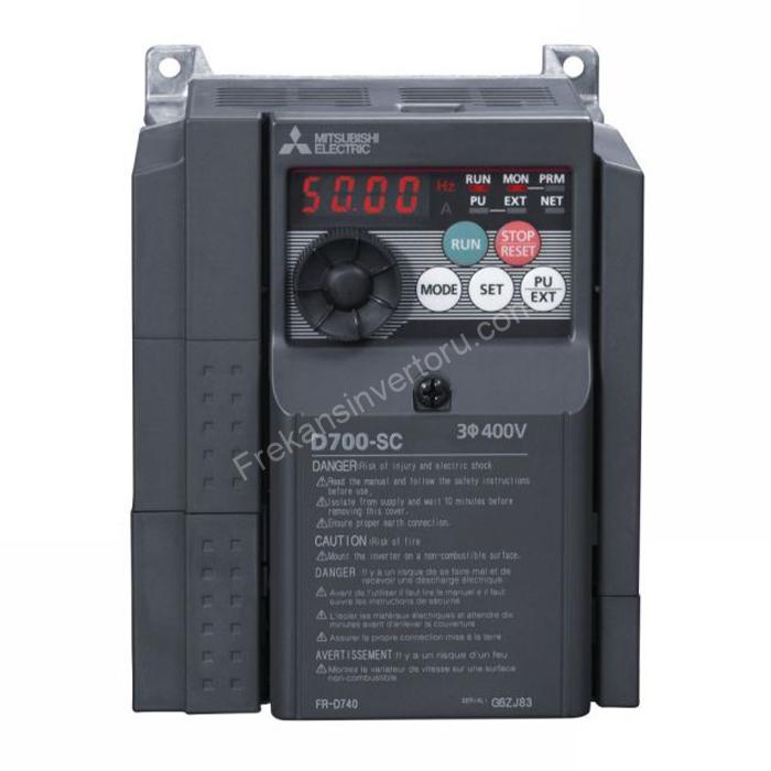 Mitsubishi İnverter Sürücü, 3 Fazlı, 2,2 kW, 400 V ac, 3,6 A, FR-D740 Series İle Kulanım, 0,2 → 400Hz